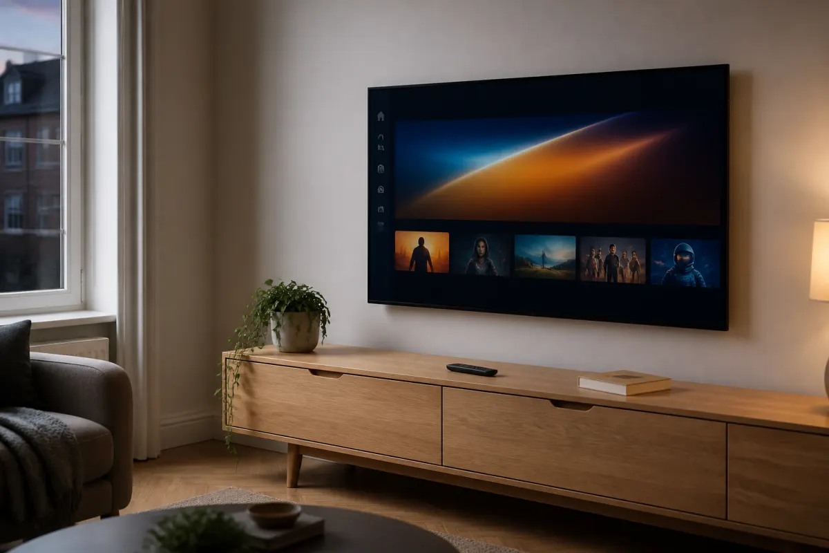Living room TV ready for Trimixtriangles setup